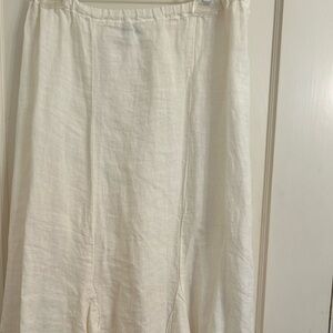 White cream linen skirt